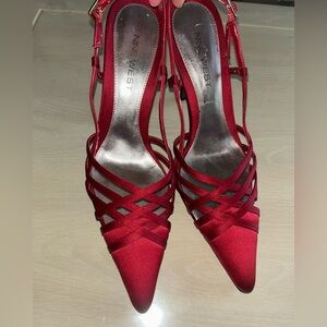 Nine West Red Strappy Slingback Heels